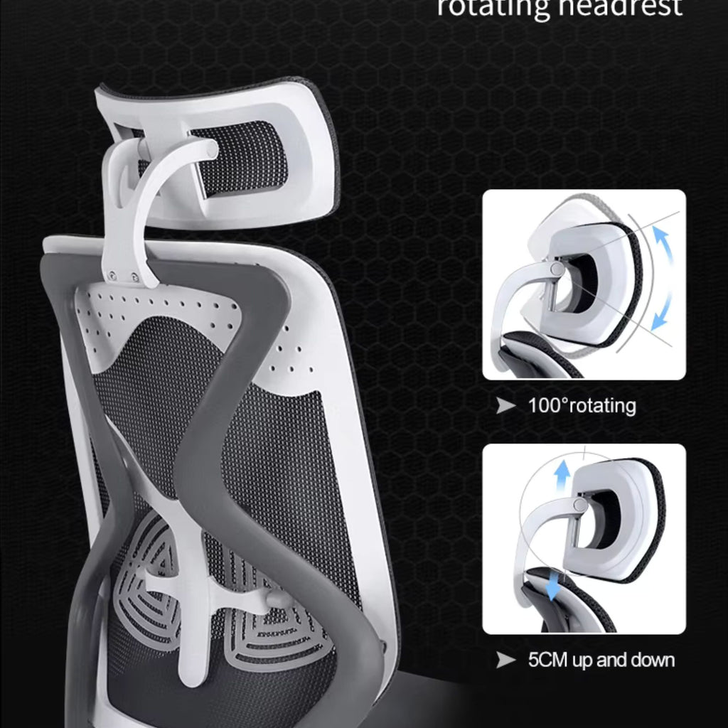 Palarial Regalix Zenora High Back Executive Ergonomic Chair for Office Mesh Office Adjustable Arm Chair  (White, DIY)