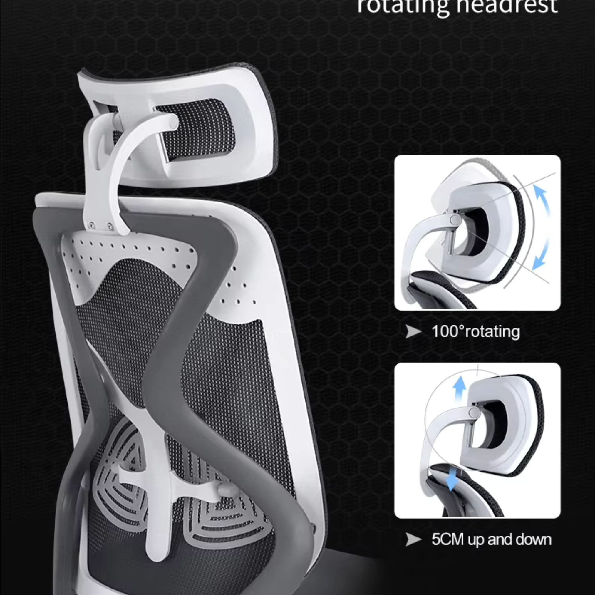 Palarial Regalix Zenora High Back Executive Ergonomic Chair for Office Mesh Office Adjustable Arm Chair  (White, DIY)