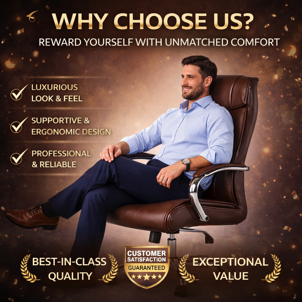 Palarial Regal Pro Executive High-Back Office Chair Leatherette Office Executive Chair (Tan, Optional Installation Available)